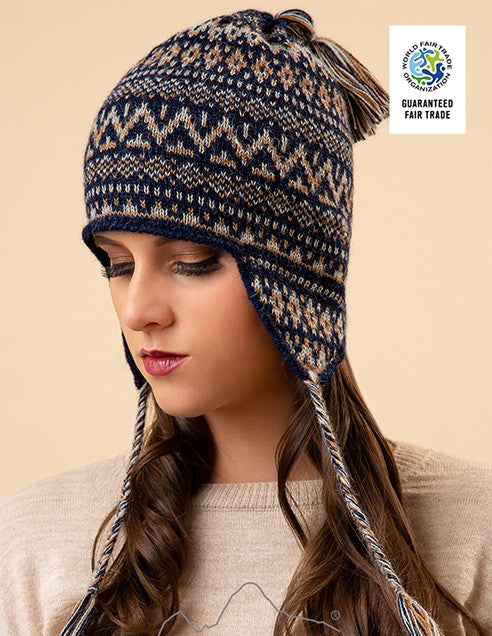 Super Warm, Soft Alpaca Chullo Hat - Traditional Peruvian Earflaps Hat | Inka Arts