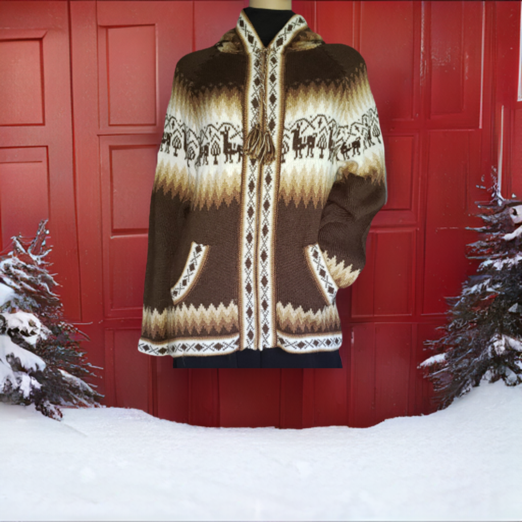 Alpaquitas Hoodie Unisex Alpaca Full Zip Sweater