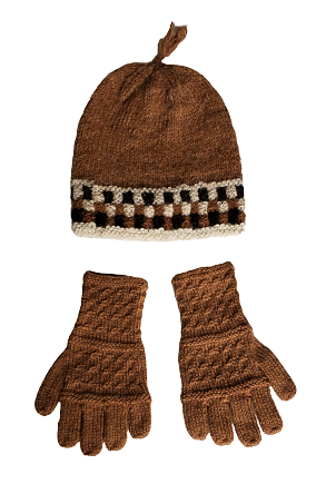 Alpaca Children Hats & Gloves SET 'Hand knitted