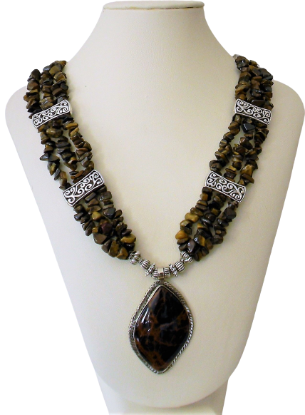 Authentic Handcrafted Necklaces with Natural Stone - TIGER EYES