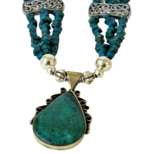 Handcrafted Turquoise Necklaces with Natural Stone-Chrysocolla