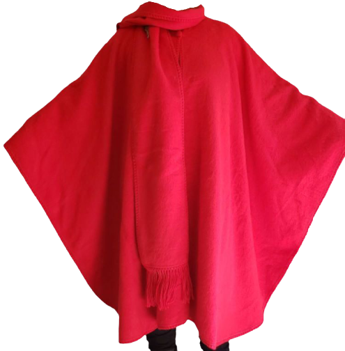 Luxury Alpaca Poncho blend, Cape Long with Scarf