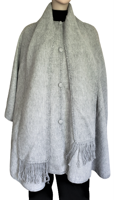 Soft Alpaca Poncho Blend, Cape Short with Scarf
