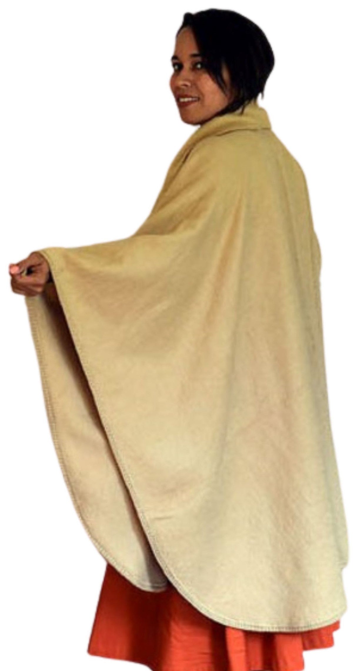 Soft Alpaca Poncho Blend, Cape Short with Scarf