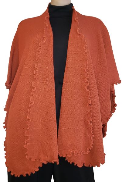 Alpaca Ruana - Cape - Waps with Soft Waves 'Reversible