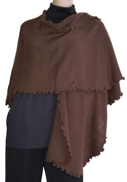 Alpaca Ruana - Cape - Waps with Soft Waves 'Reversible