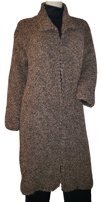 Alpaca Coat- Cardigan Knitted Honeycomb Cloak Long