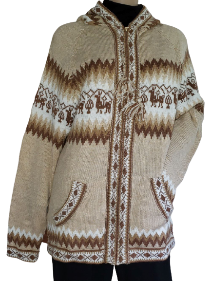 Alpaquitas Hoodie Unisex Alpaca  Full Zip Sweater