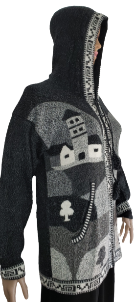 Hoodie Unisex Alpaca Full Zip Sweater 'ANDES