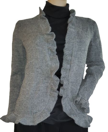 Alpaca Elegant Women's Sweater/Shrug Cardigan with Ruffles