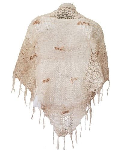 Alpaca Hand Knitted Wraps/Shawls - Rustic Raw