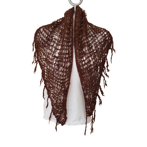 Alpaca Hand Knitted Wraps/Shawls - Rustic Raw