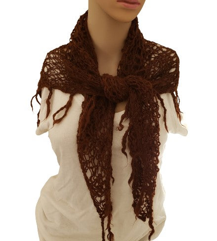 Alpaca Hand Knitted Wraps/Shawls - Rustic Raw