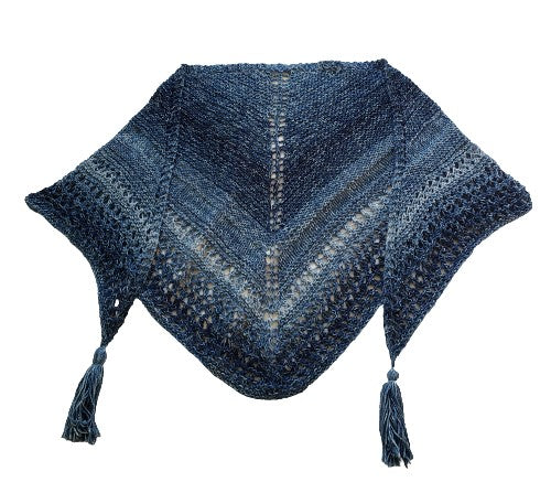 Alpaca Blended Hand Knitted Wraps/Shawls -SKY BLUE