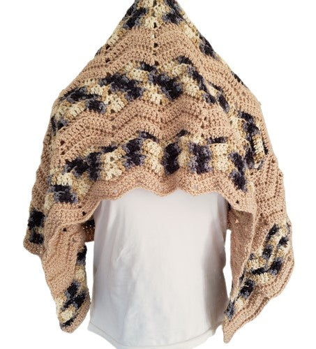 Alpaca Blended Hand Knitted Wraps/Shawls - ZigZag