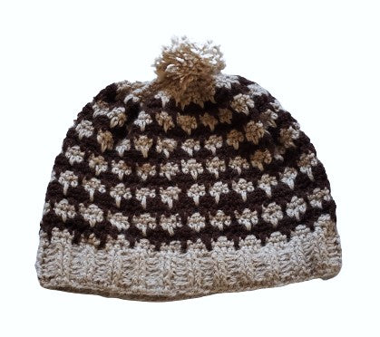 Alpaca Hand Knitted Hats -Brown & Natural