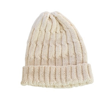 Alpaca Hand Knitted Hats Slouchy - White