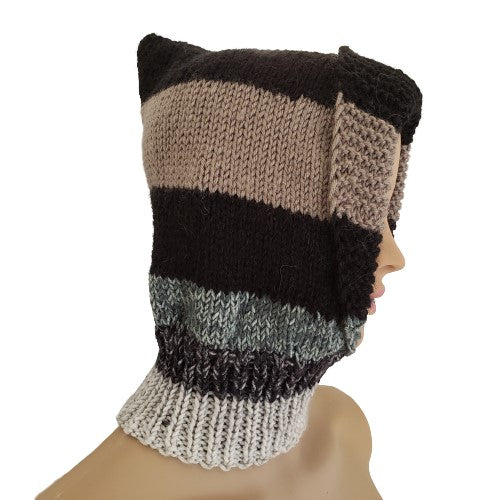 Alpaca Blended Hand Knitted Hats & Neck warmer ONE PIECE