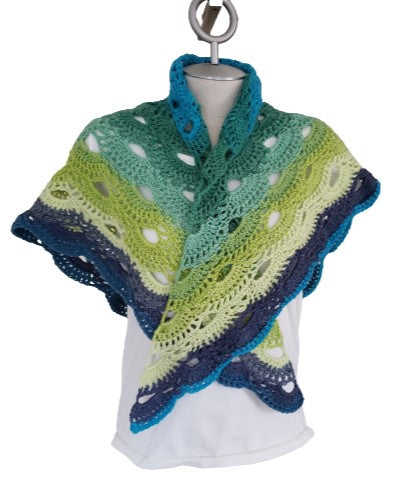 Alpaca Blended Hand Knitted Wraps/Shawls - Ocean