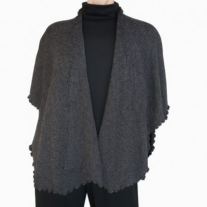 Alpaca Ruana - Cape - Wraps with Soft Waves 'Reversible