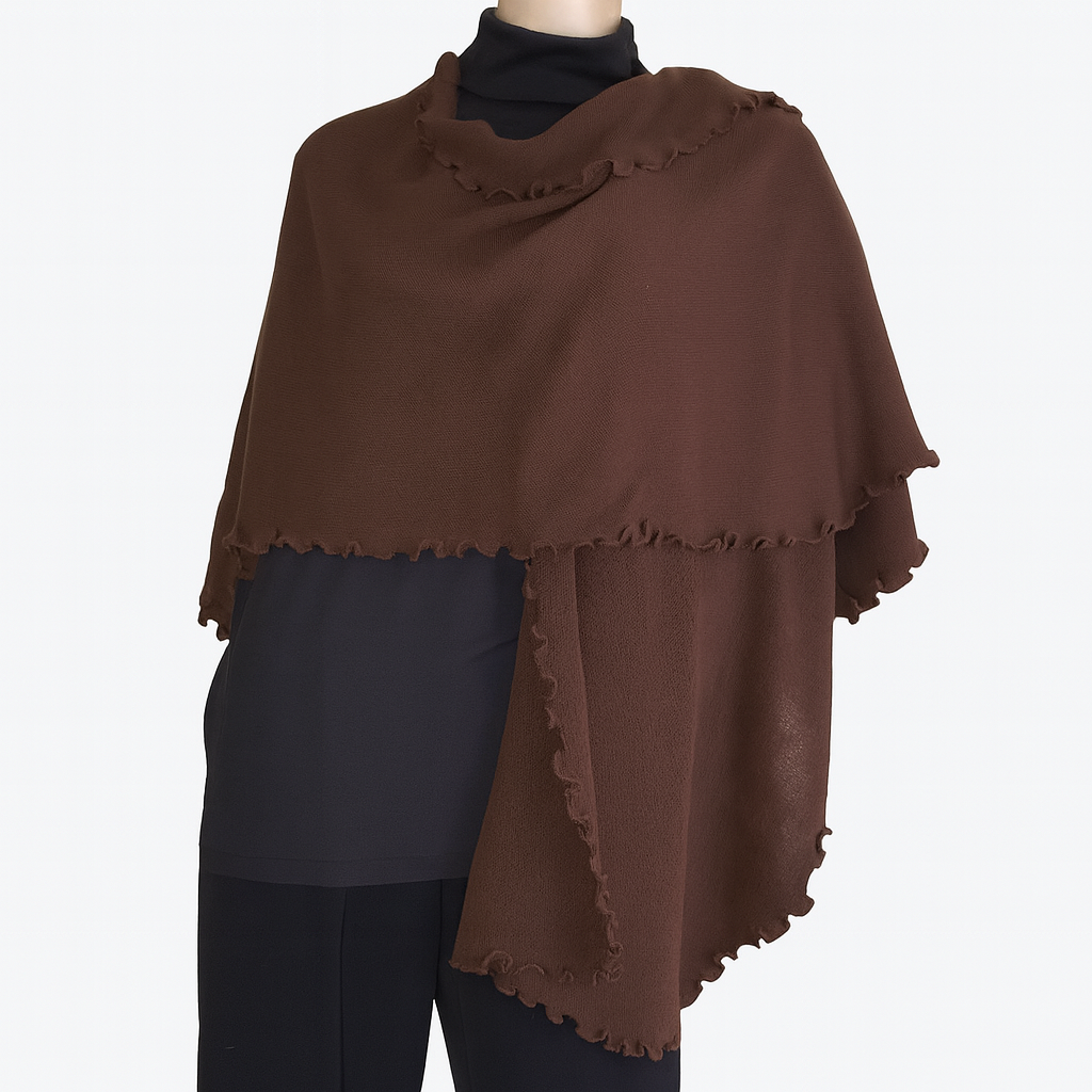 Alpaca Ruana - Cape - Wraps with Soft Waves 'Reversible