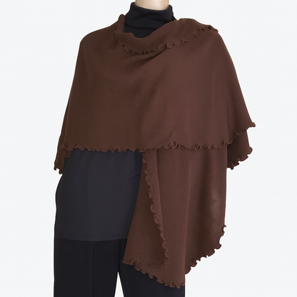 Alpaca Ruana - Cape - Wraps with Soft Waves 'Reversible