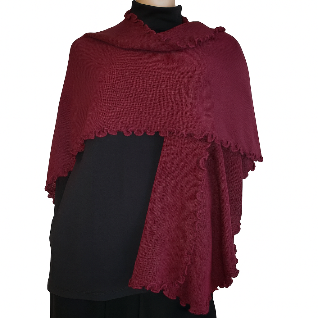 Alpaca Ruana - Cape - Wraps with Soft Waves 'Reversible
