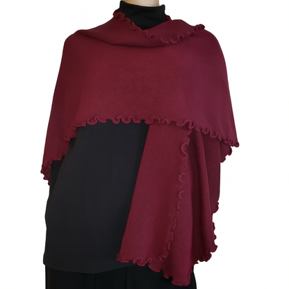 Alpaca Ruana - Cape - Wraps with Soft Waves 'Reversible