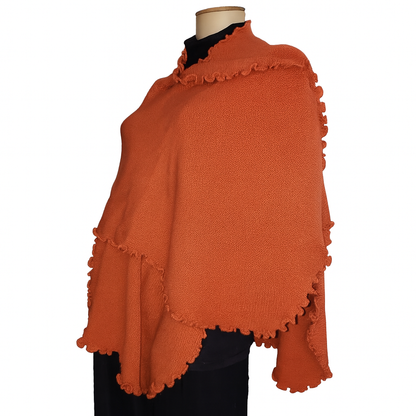 Alpaca Ruana - Cape - Wraps with Soft Waves 'Reversible