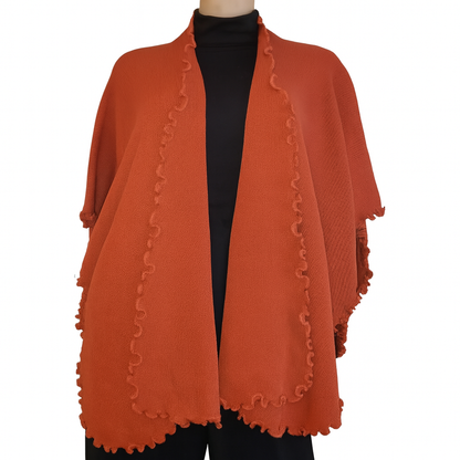 Alpaca Ruana - Cape - Wraps with Soft Waves 'Reversible