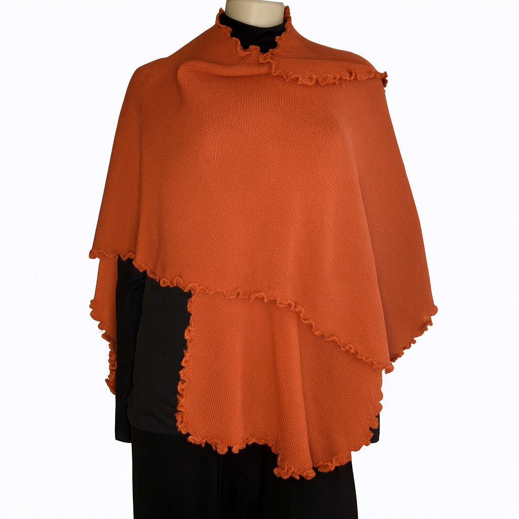Alpaca Ruana - Cape - Wraps with Soft Waves 'Reversible
