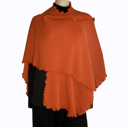 Alpaca Ruana - Cape - Wraps with Soft Waves 'Reversible