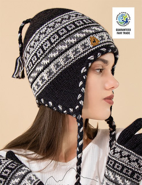 Warm Soft Alpaca Chullo Hat- UNISEX - Traditional Peruvian Winter Hat| Inka Arts LLC