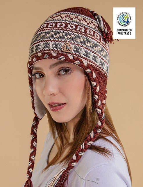 Warm Soft Alpaca Chullo Hat- UNISEX - Traditional Peruvian Winter Hat| Inka Arts LLC