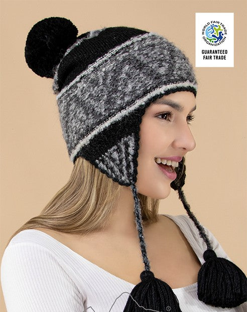 Super Warm, Soft Alpaca Chullo Hat - Traditional Peruvian Earflaps Hat | Inka Arts
