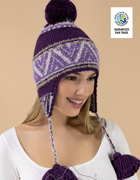 Super Warm, Soft Alpaca Chullo Hat - Traditional Peruvian Earflaps Hat | Inka Arts