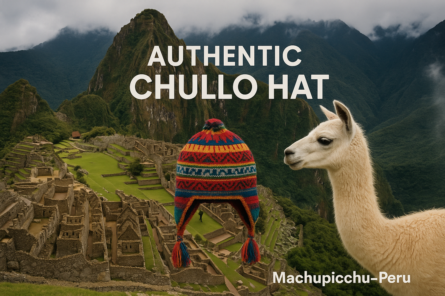 Improved Authentic Chullo Hat with Complete Alpaca