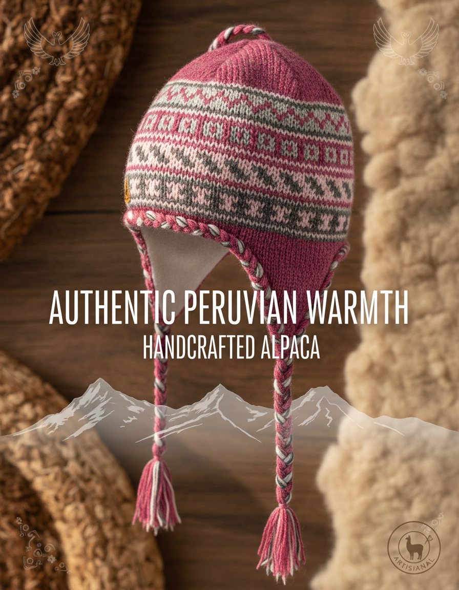Magenta Alpaca Chullo Hat Banner
