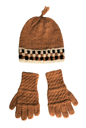 Alpaca Children Hats & Gloves SET 'Hand knitted