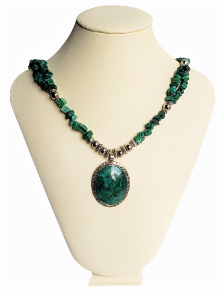 Handcrafted Turquoise Necklaces with Natural Stone-Chrysocolla