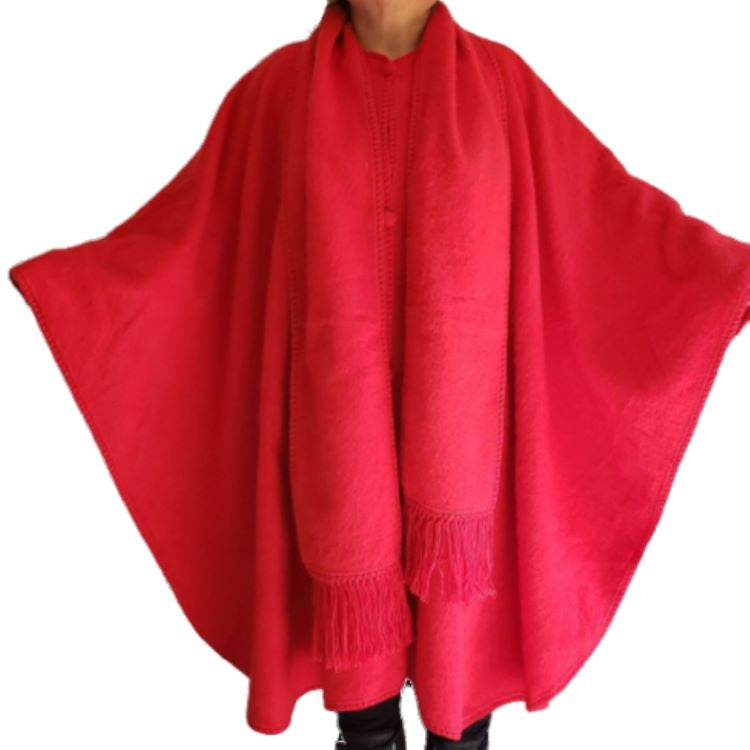 Luxury Alpaca Poncho blend, Cape Long with Scarf