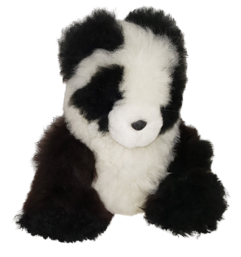 Baby Alpaca Fur Bear Toy - Panda