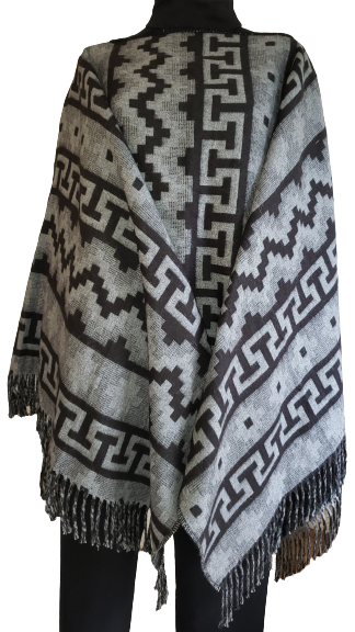 Timeless Unisex Alpaca Poncho Long Reversible