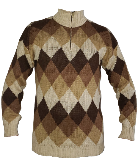 Men's Alpaca Sweater with Full Zipper-Quarter Zipper Pullover