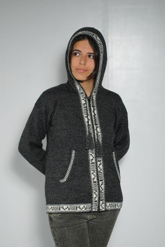 Hoodie Unisex Alpaca  Full Zip Sweater