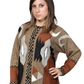 Cream Women's Alpaca Button Cardigan Sweater, 'NAZCA LINES SWEATER
