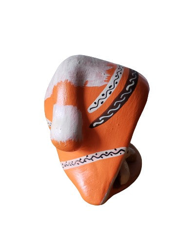 Peruvian Ceramic Hand Made Chullo Nativity-Orange