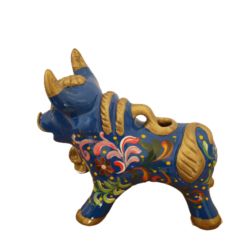 PUCARA'S BULL-TORITO DE PUCARA-HAND PAINTED CERAMIC