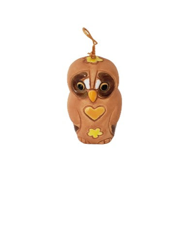 Peruvian Hand Made ceramic -OWL BELL ORNAMENT