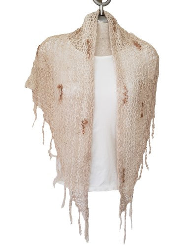 Alpaca Hand Knitted Wraps/Shawls - Rustic Raw